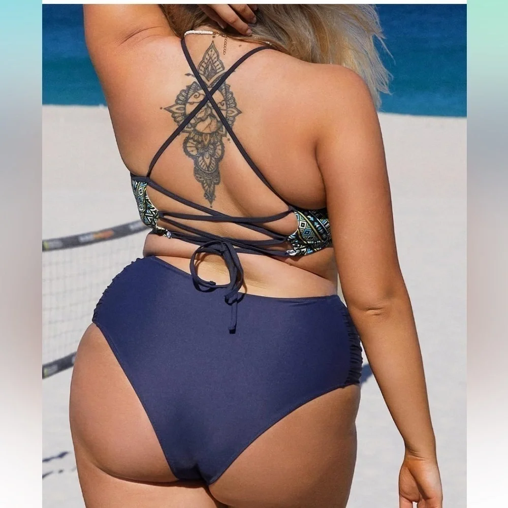 🌻NEW w/tags Cupshe Two-Piece Swimwear Bikini Set Size 0X